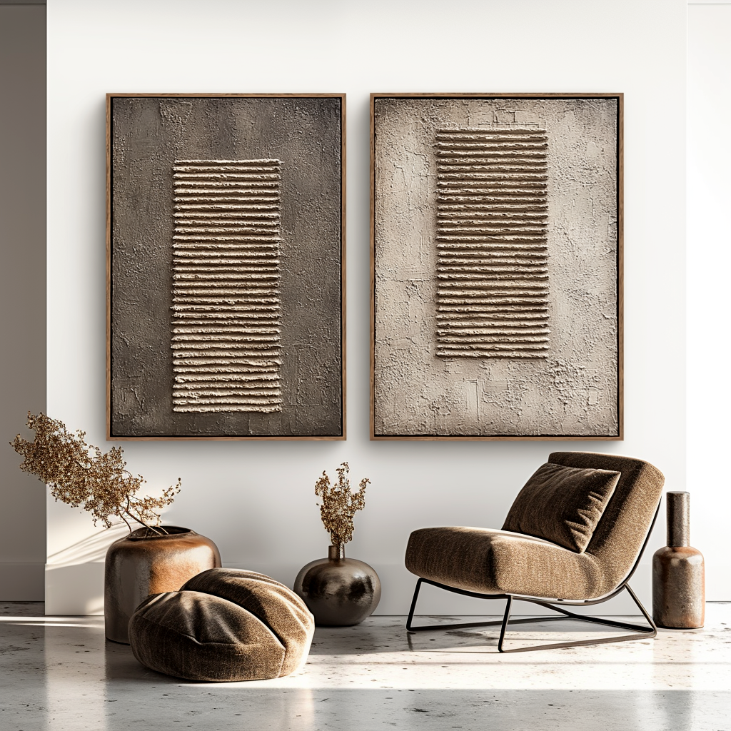 Minimalist Textured Wall Art Set #ART79