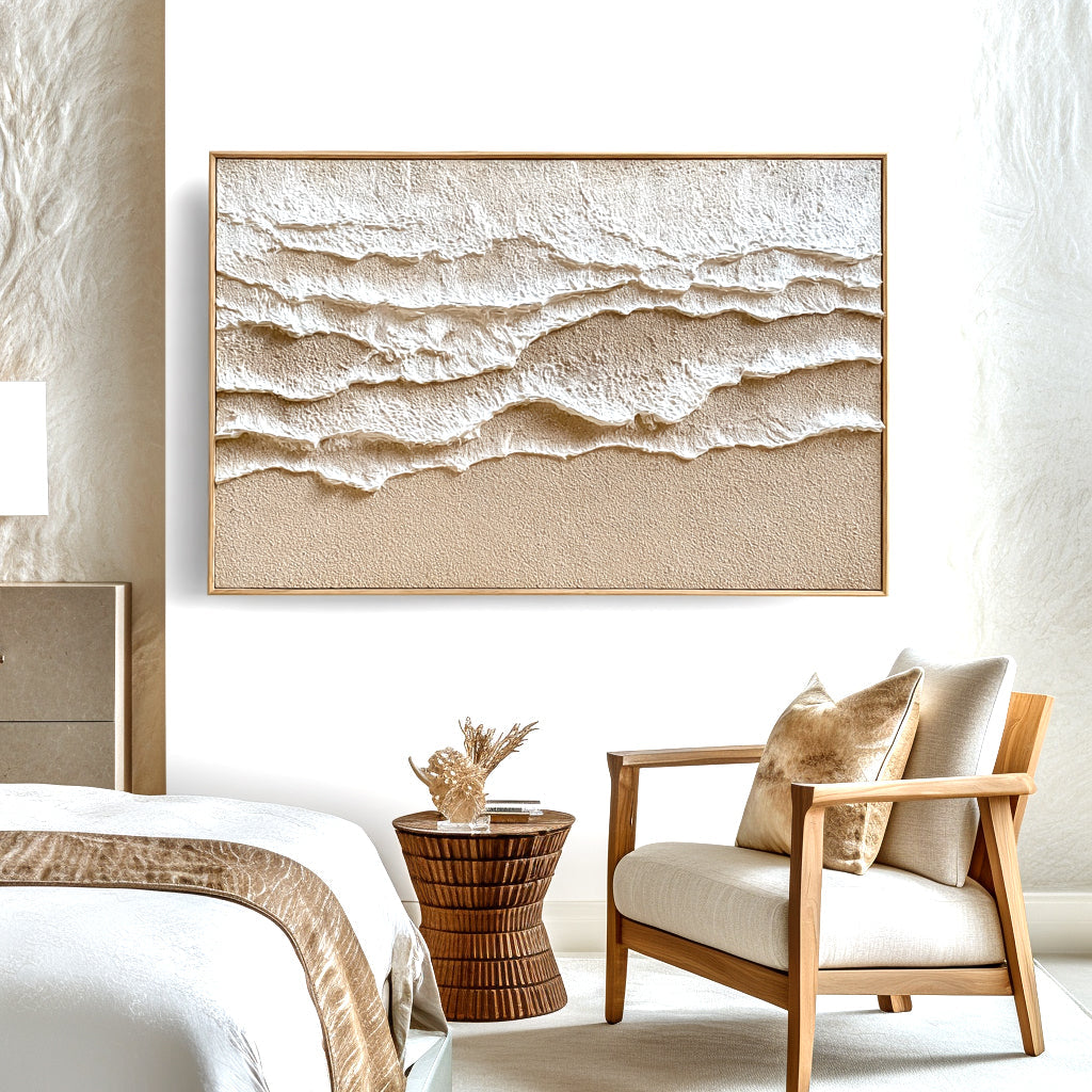 Beige Textured Wave Painting #ART07