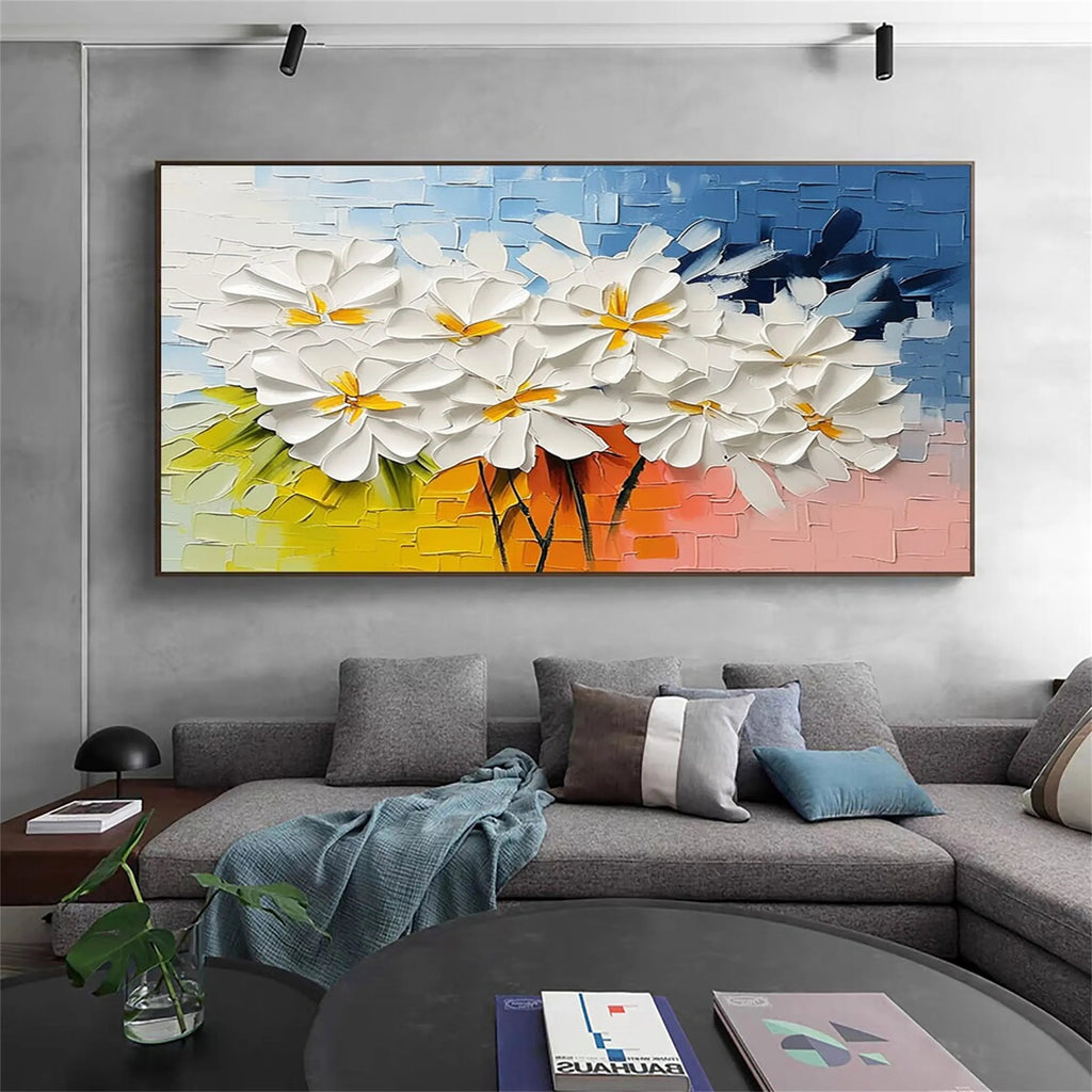 Golden Daisy Light Abstract Painting