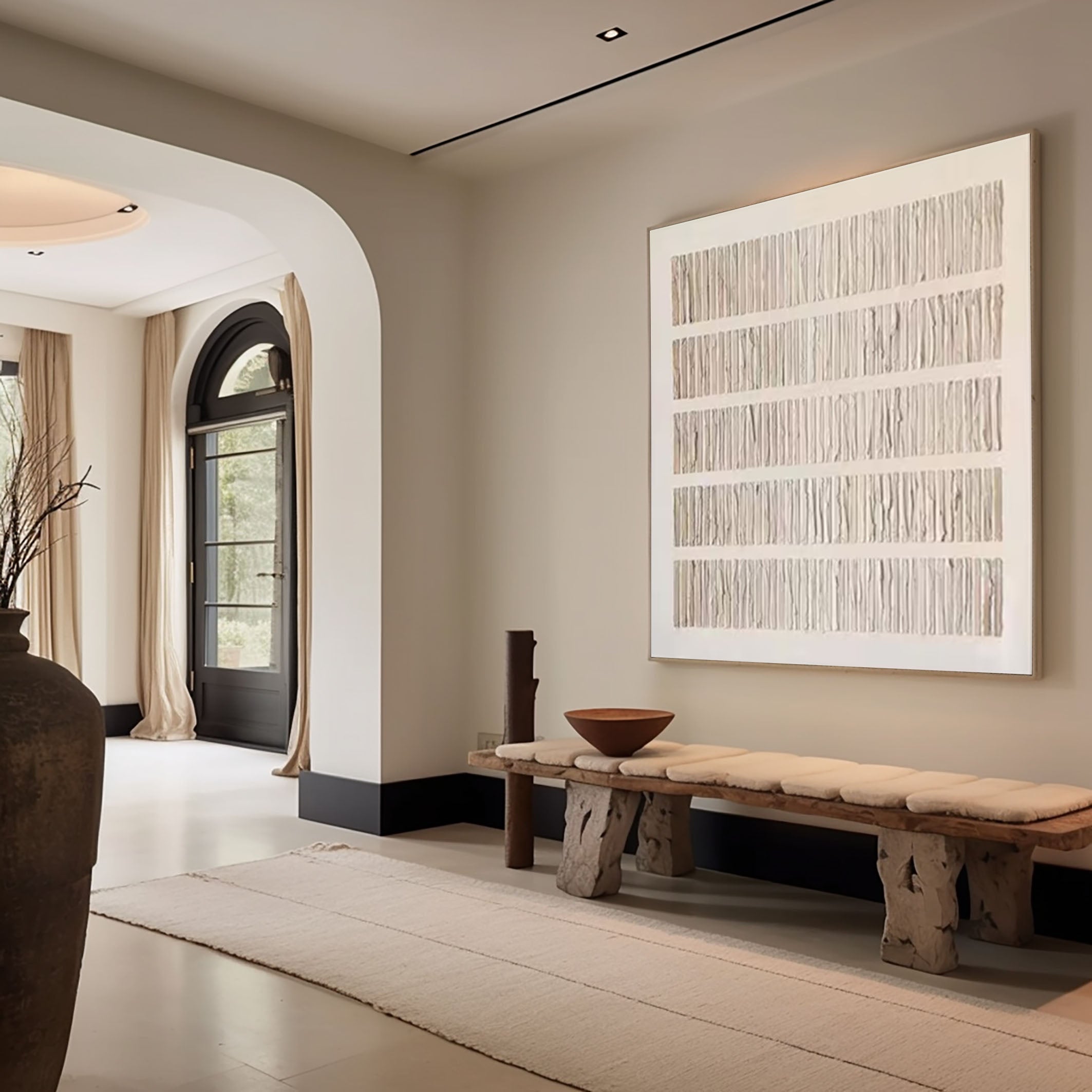 Quiet Rhythm Linear Abstract Painting