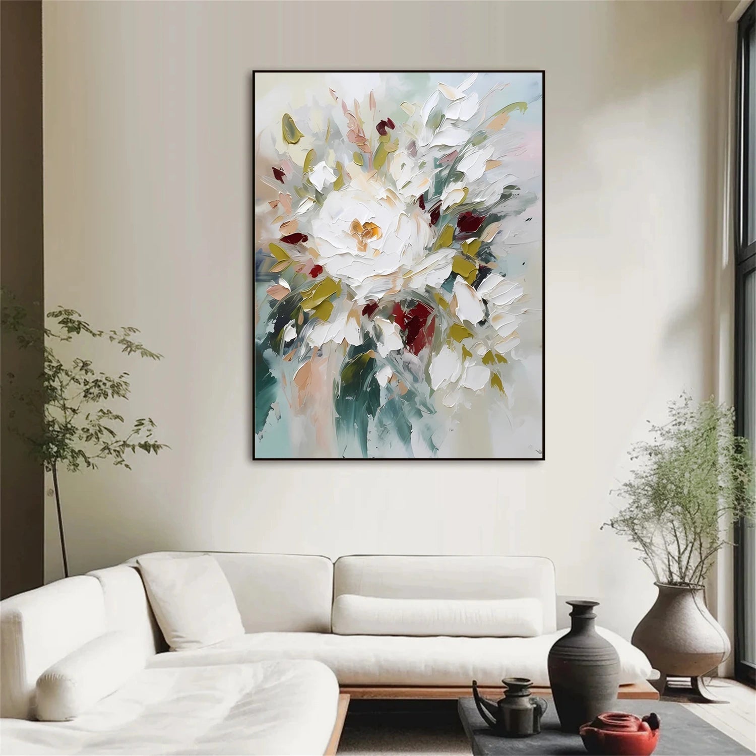 Ivory Bloom Poetic Abstract Painting