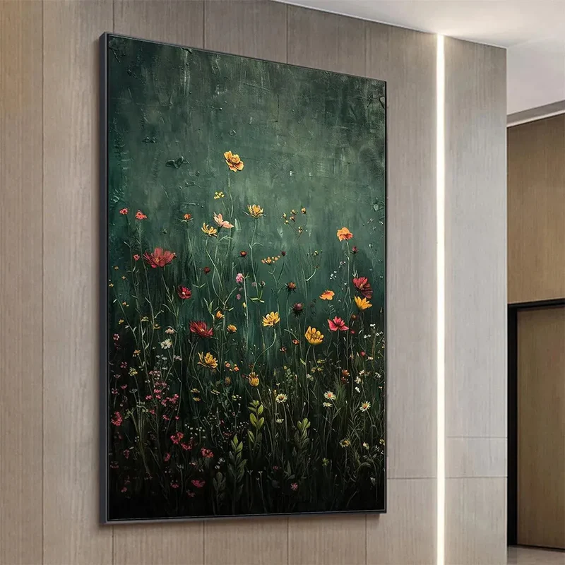 Twilight Meadow Floral Painting