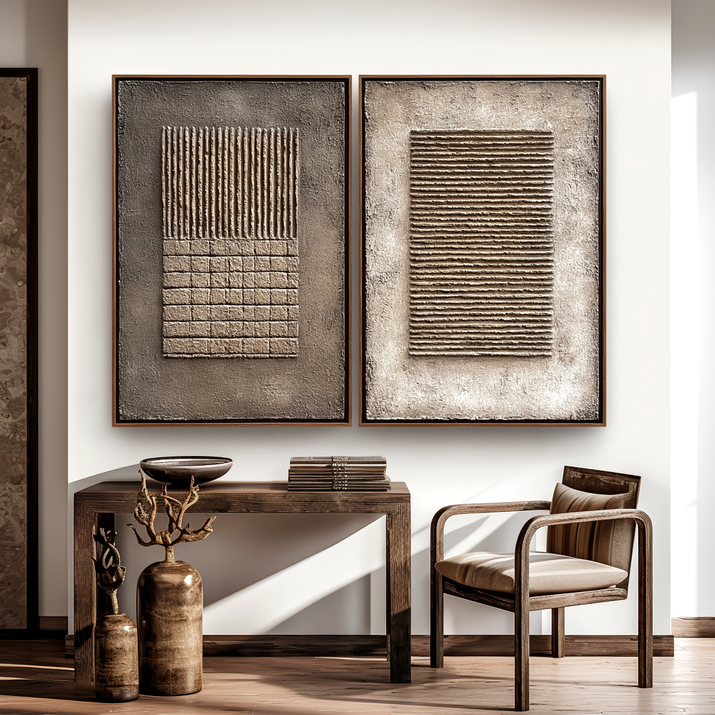 Wabi Sabi Relief Wall Art Set #ART80