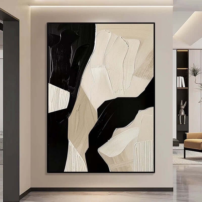 Shadow and Form: A Bold Minimalist Abstract Wall Art for a Modern Space