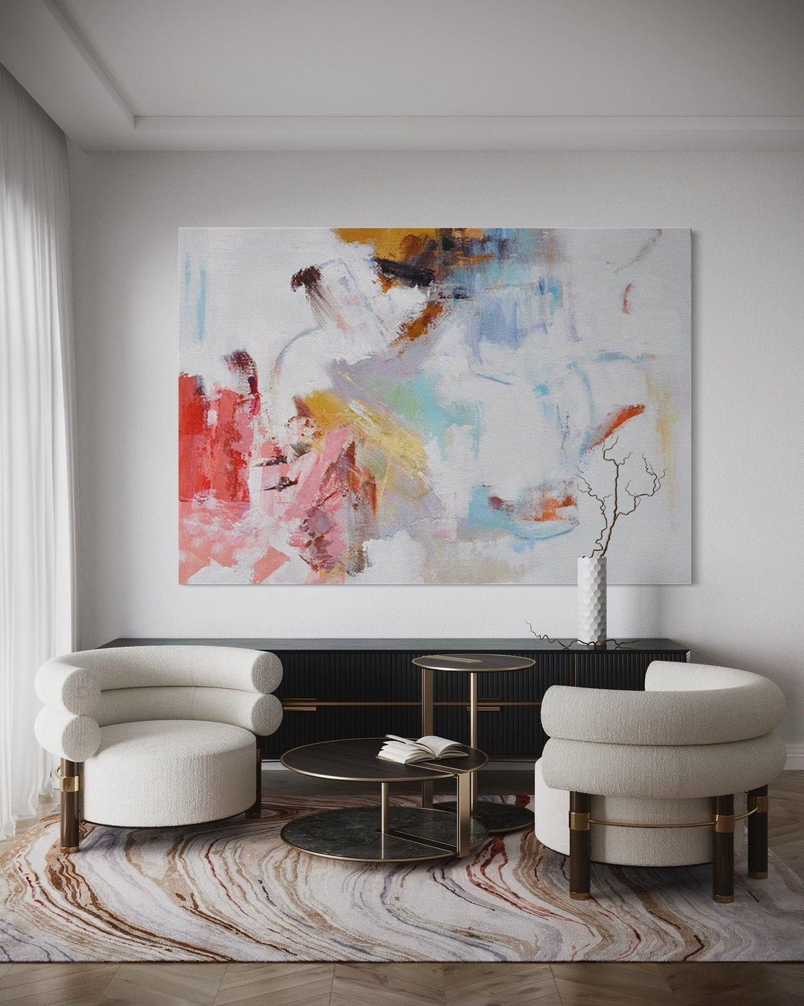 Fleeting Joy: A Vibrant Contemporary Abstract Canvas Painting