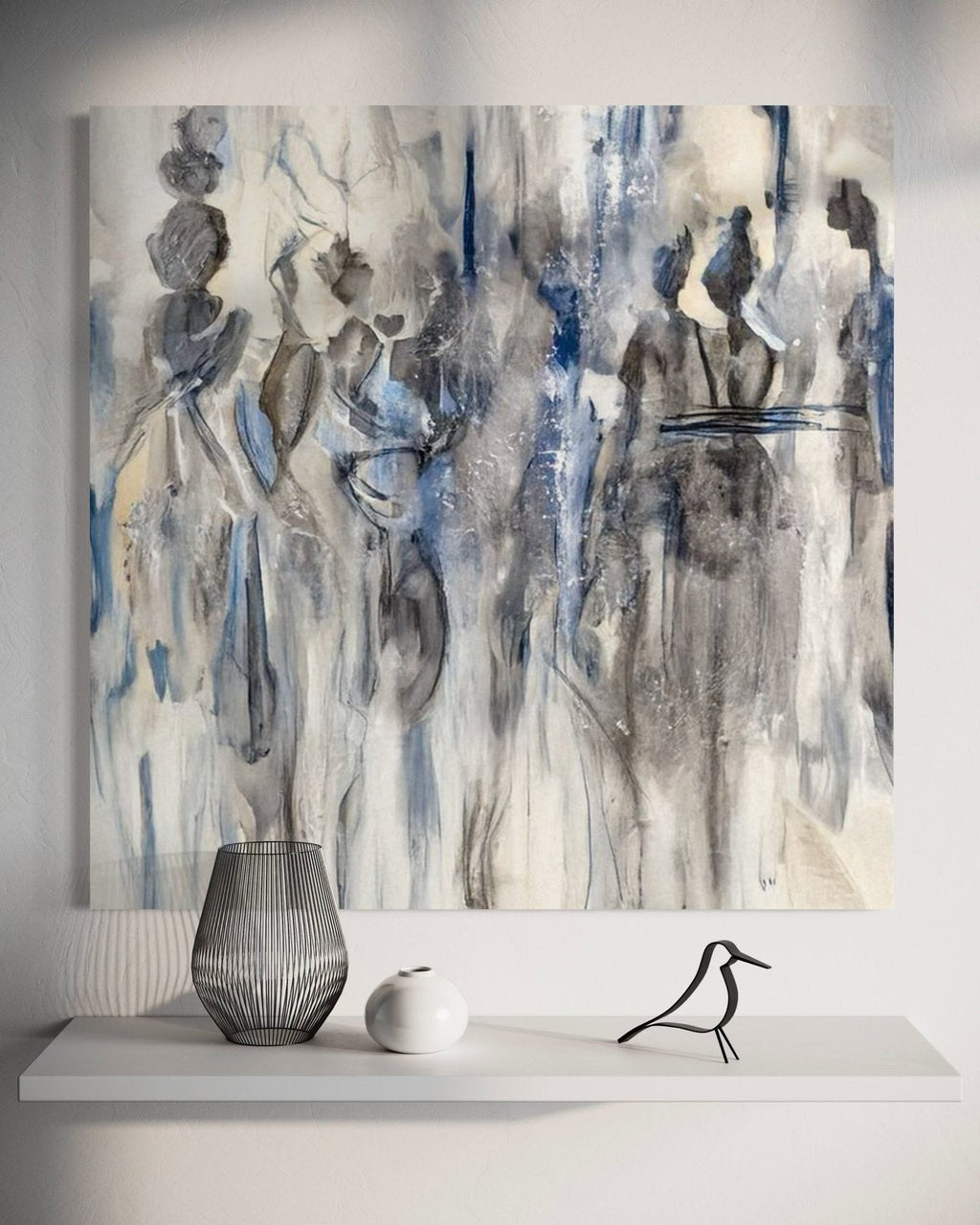 Ethereal Procession: A Contemporary Abstract Portrait Wall Art
