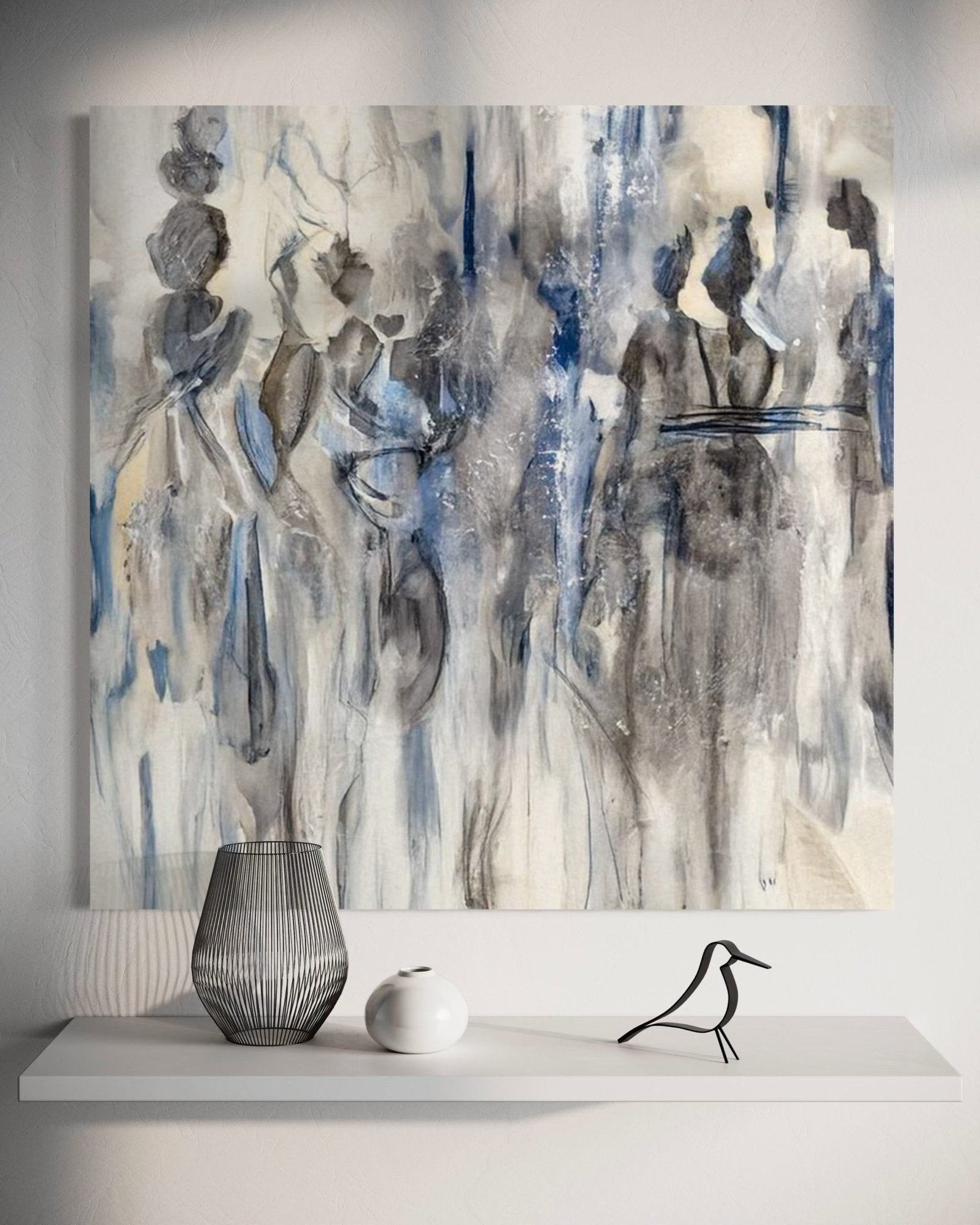 Ethereal Procession: A Contemporary Abstract Portrait Wall Art