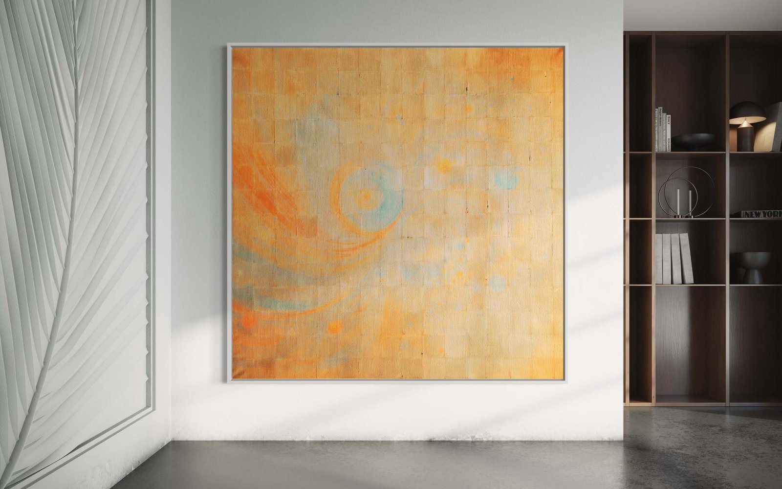Sunstone Echoes: A Warm Rustic Abstract Wall Art for Boho Interiors
