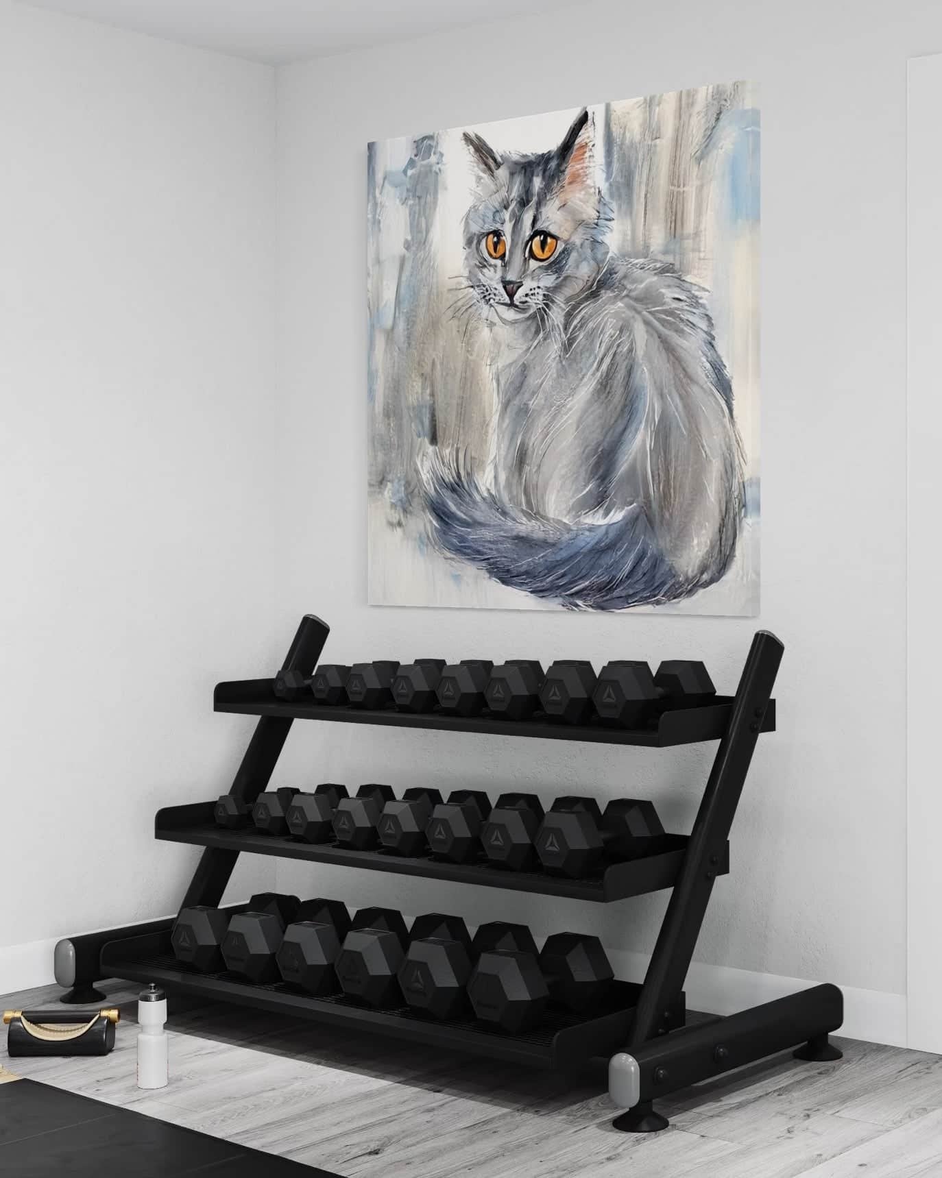 Amber Gaze: A Soulful Cat Wall Art for Modern Nursery Decor