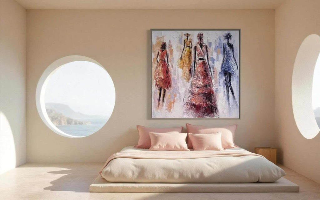 Urban Elegance: A Contemporary Abstract Portrait Canvas Painting