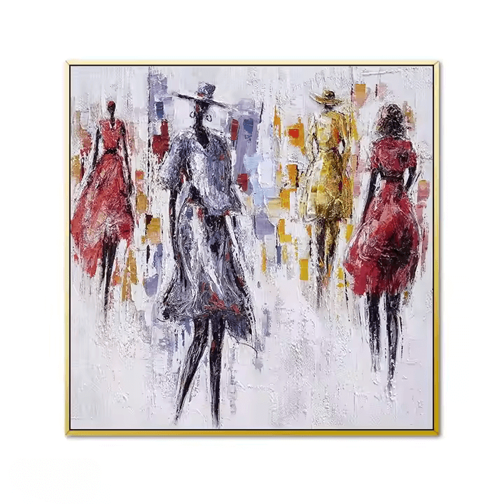 Urban Elegance: A Contemporary Abstract Portrait Canvas Painting