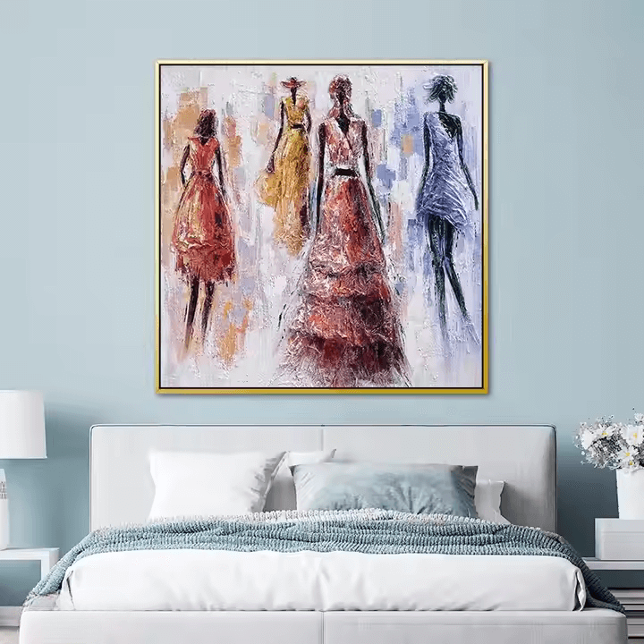 Urban Elegance: A Contemporary Abstract Portrait Canvas Painting