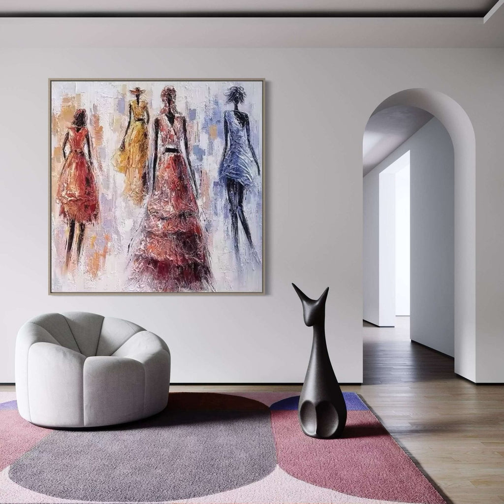 Urban Elegance: A Contemporary Abstract Portrait Canvas Painting