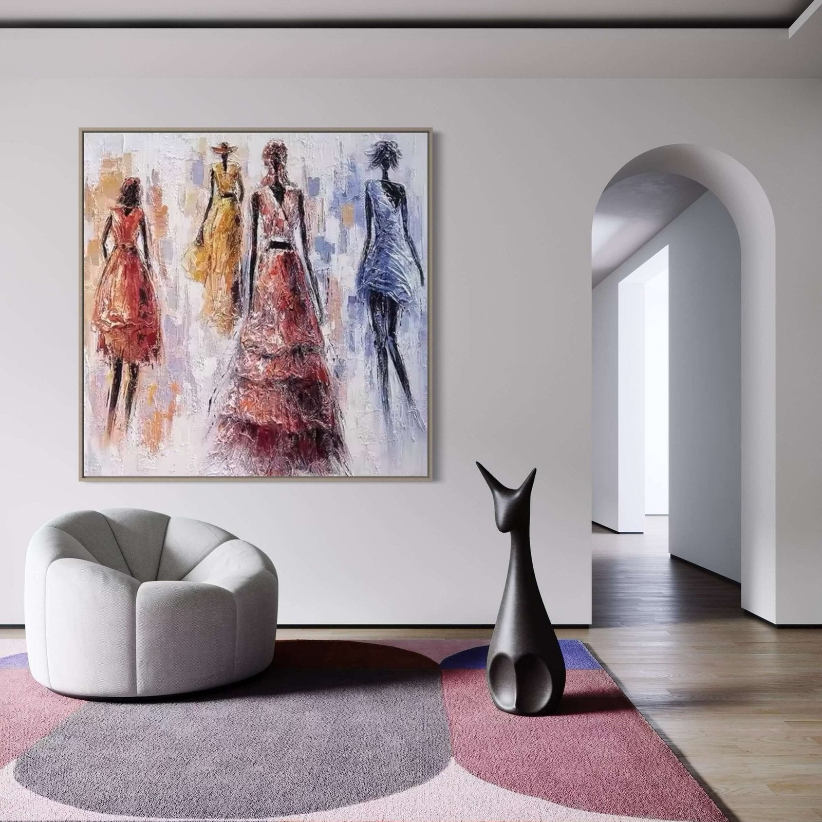 Urban Elegance: A Contemporary Abstract Portrait Canvas Painting