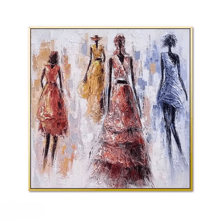 Urban Elegance: A Contemporary Abstract Portrait Canvas Painting