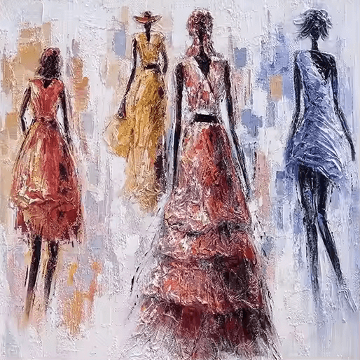 Urban Elegance: A Contemporary Abstract Portrait Canvas Painting