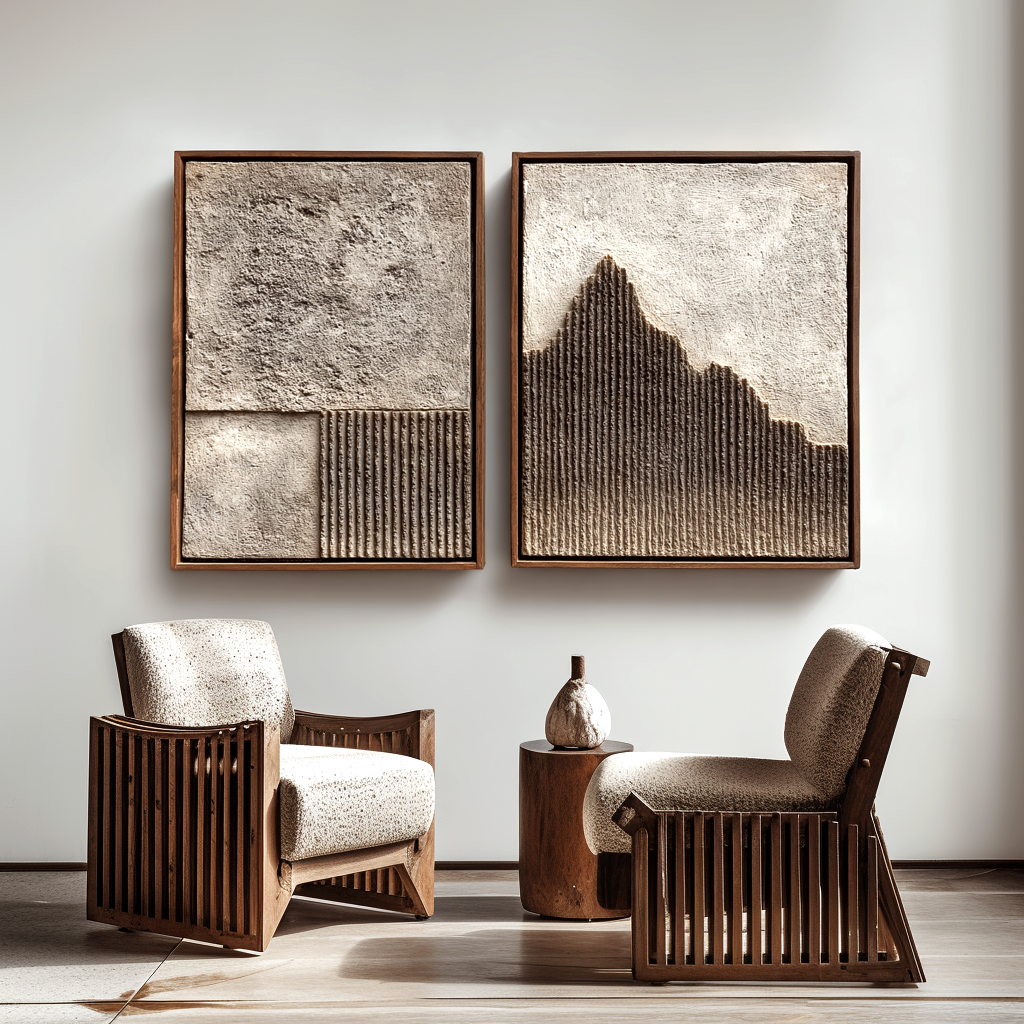 Wabi Sabi Textured Wall Art Set #ART83