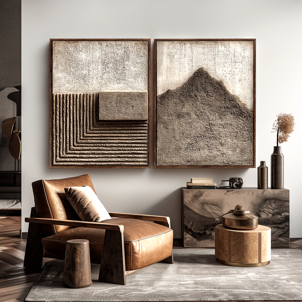 Wabi Sabi Textured Wall Art Set #ART84