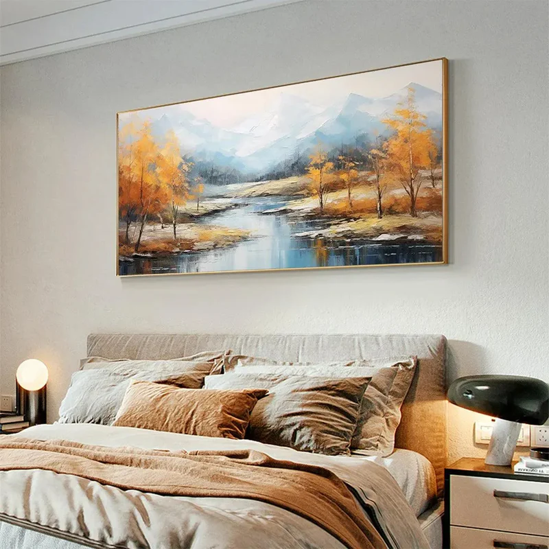 Autumn River Landscape Painting