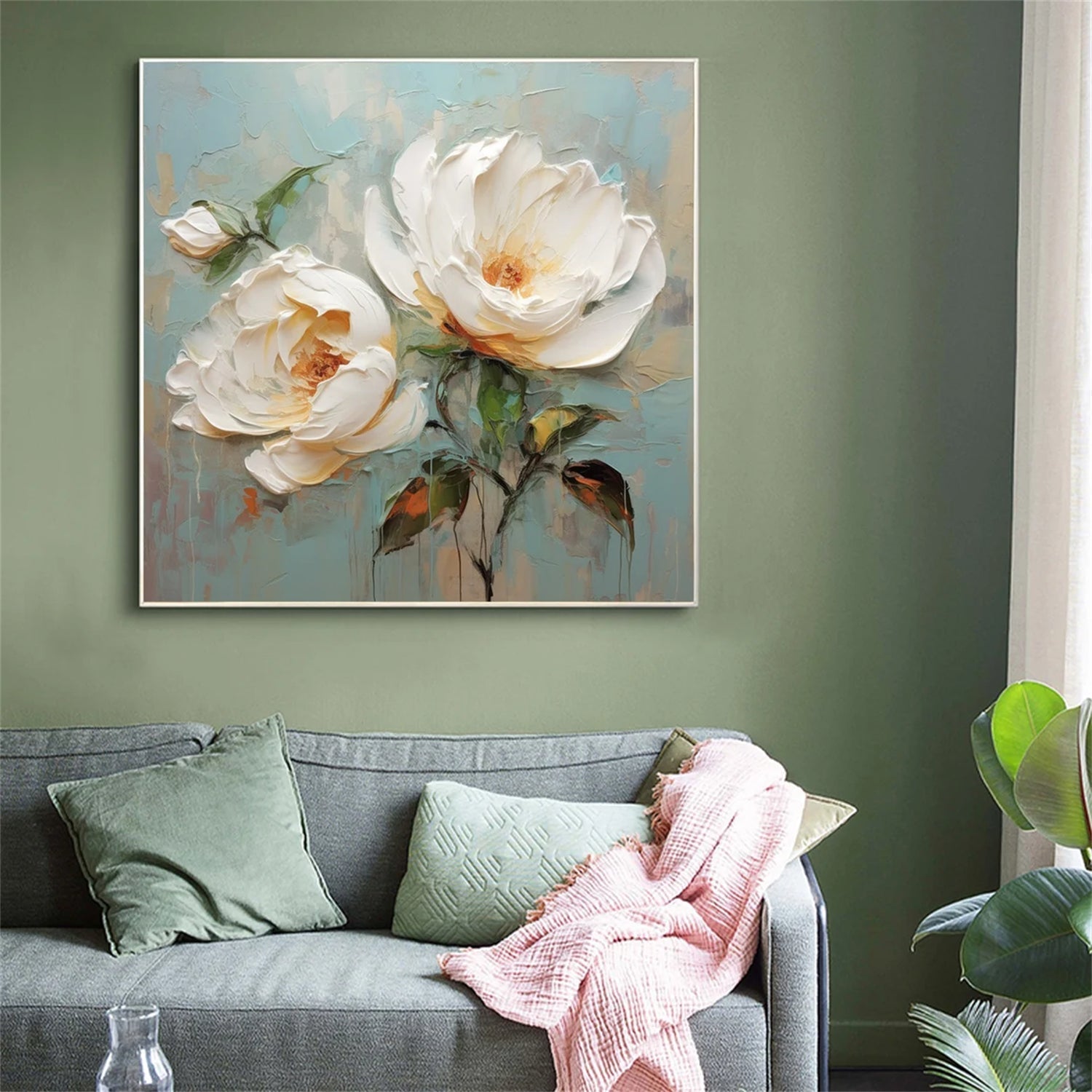 Ivory Bloom Serenity Abstract Painting