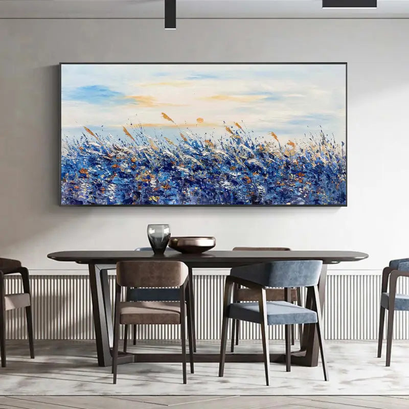 Azure Wind Meadow Abstract Painting