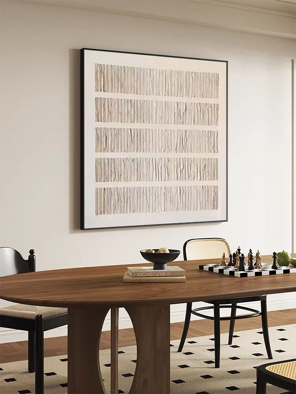 Quiet Rhythm Linear Abstract Painting