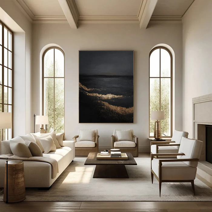 Golden Tide Abstract Painting