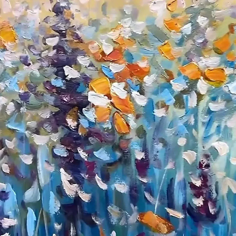 Colorful Wildflower Textured Painting