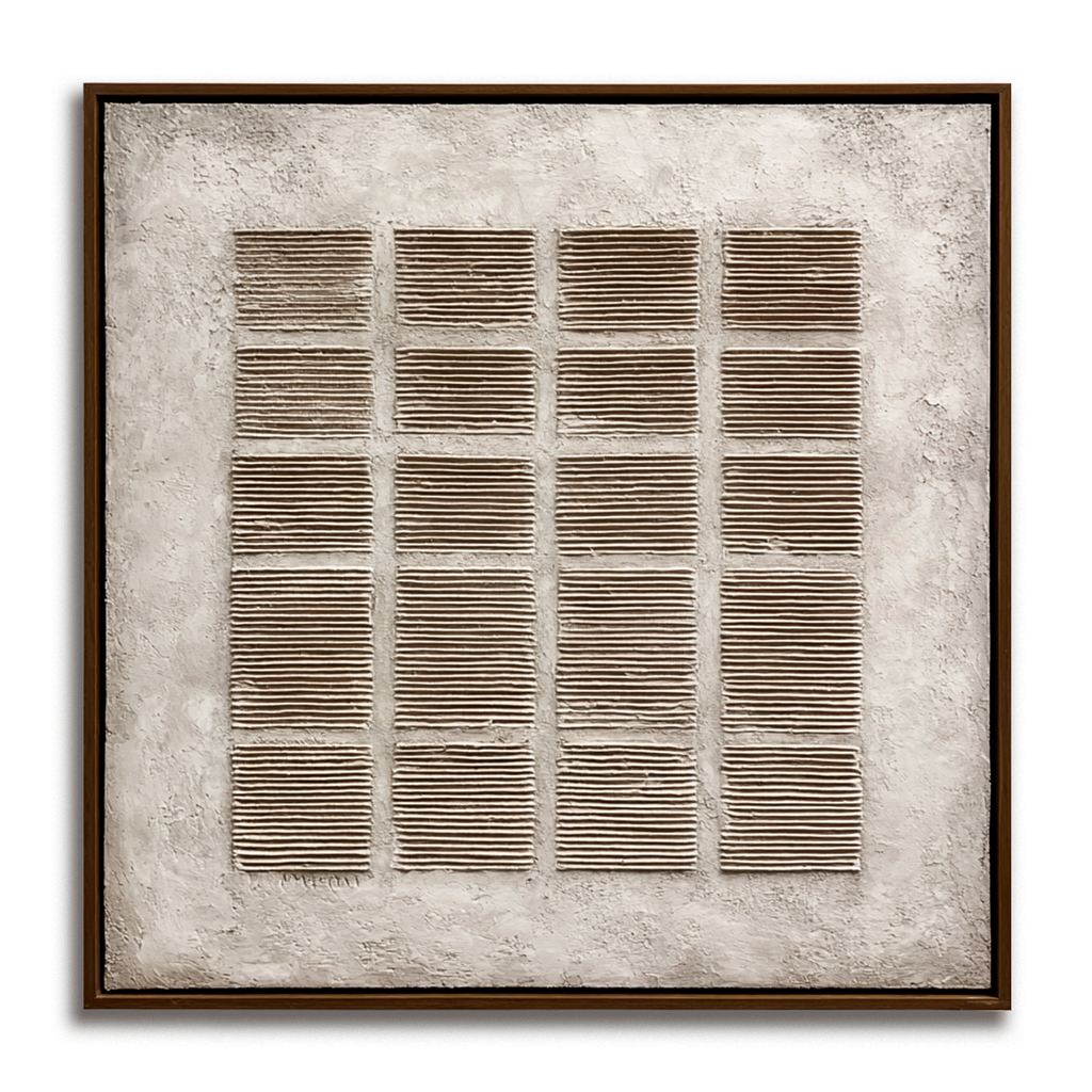 Wabi Sabi Grid Relief Art #ART90