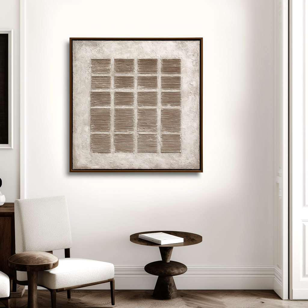 Wabi Sabi Grid Relief Art #ART90