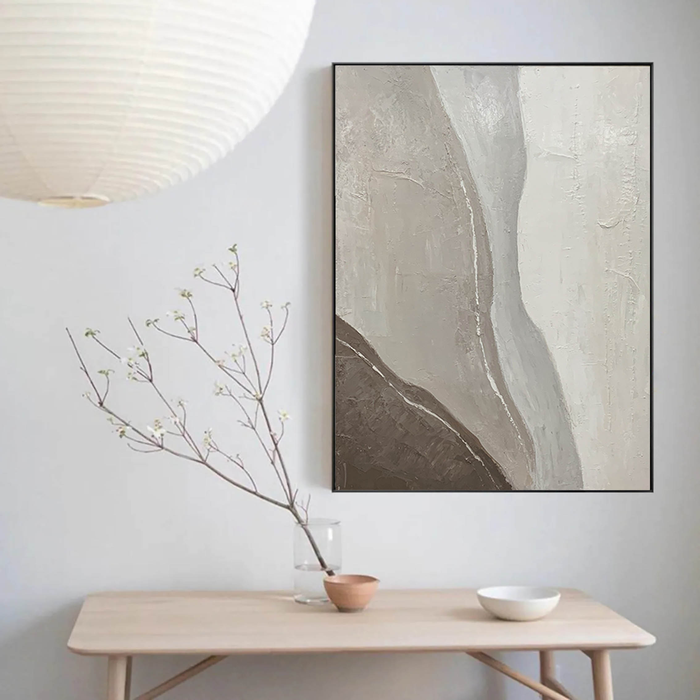 Earthen Flow: A Neutral Textured Wall Art for Modern Living Room