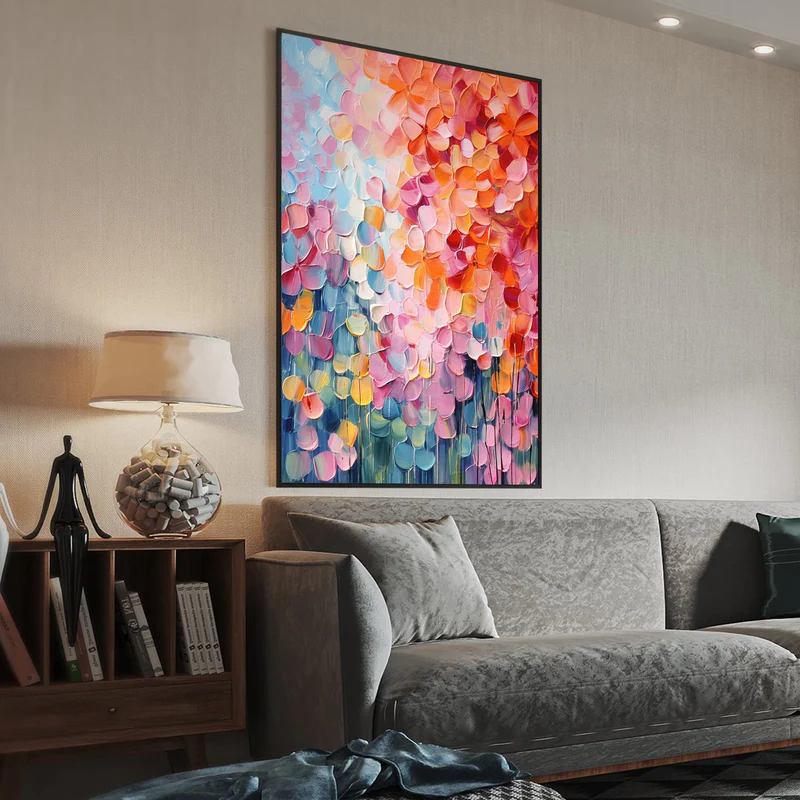 Sunlit Petals Abstract Painting