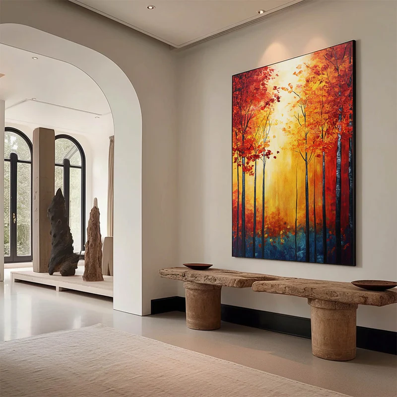 Golden Ember Forest Painting #AR040-1