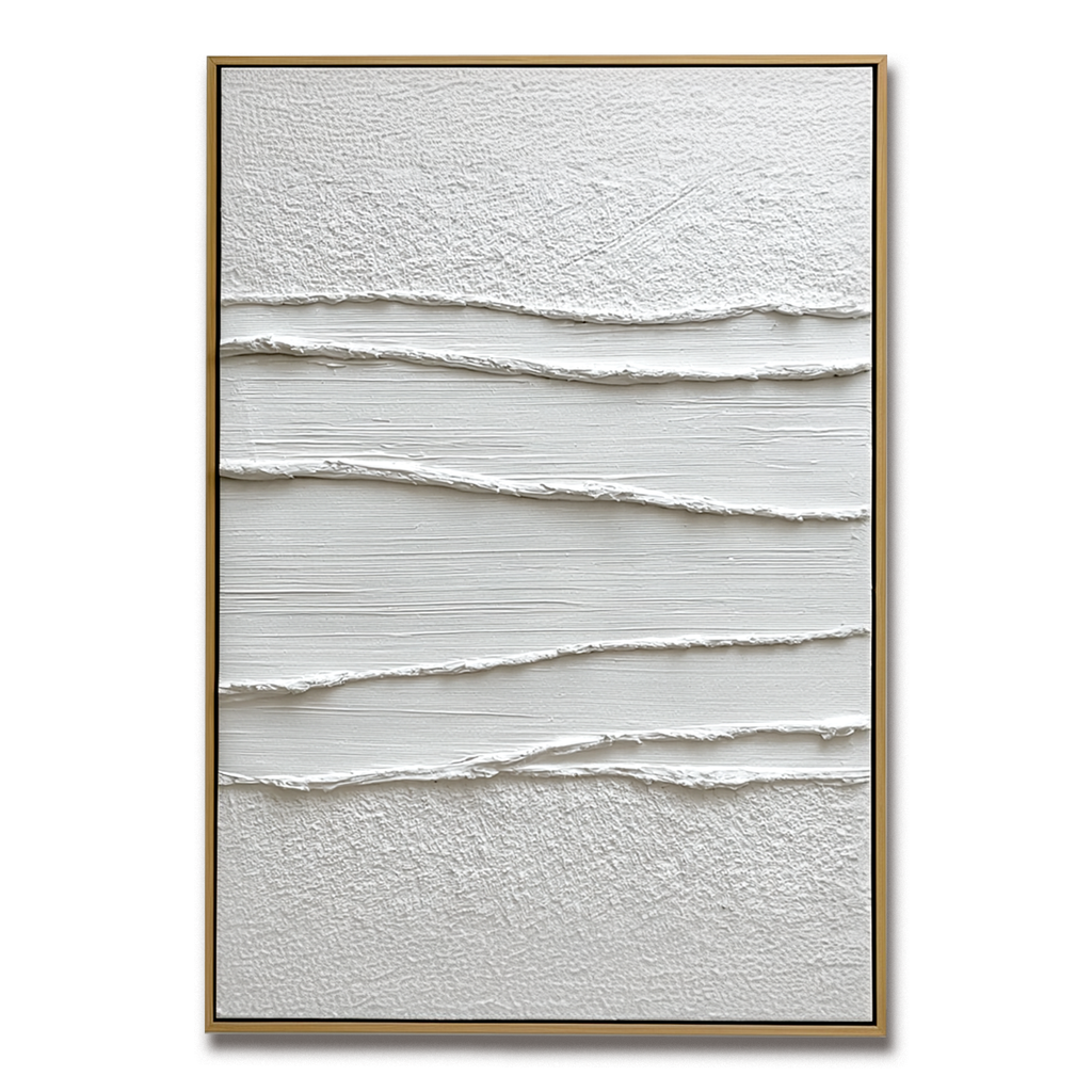White Minimalist Textured Painting #ART96