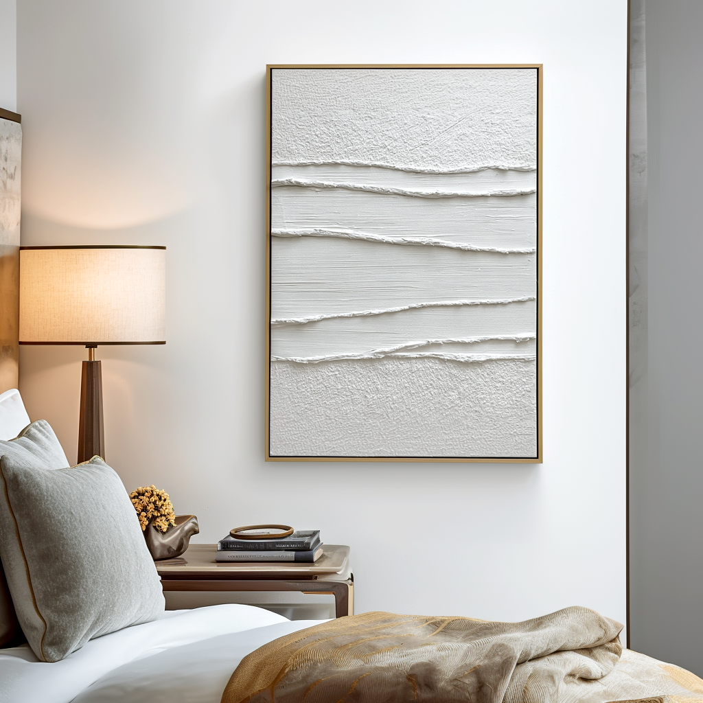 White Minimalist Textured Painting #ART96