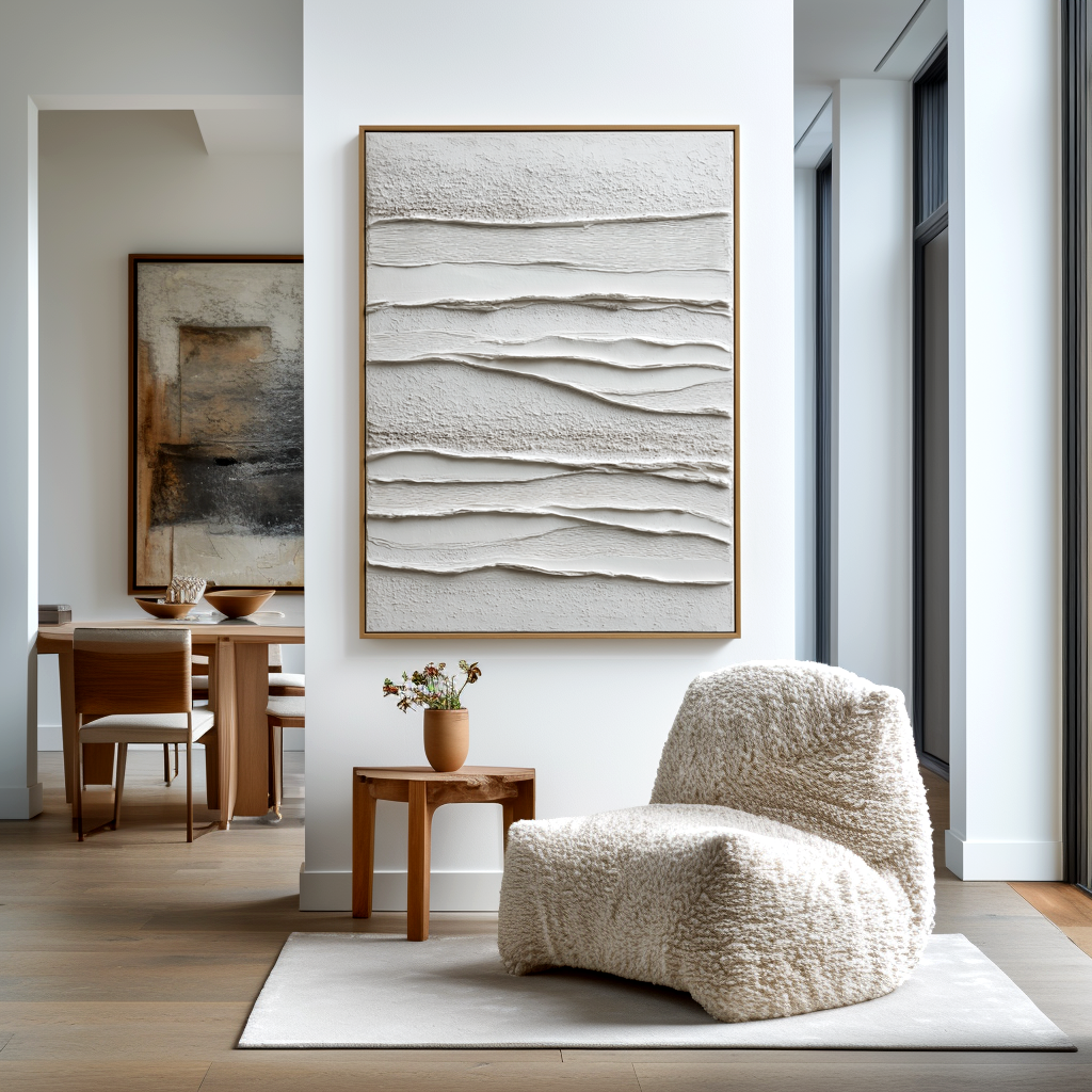 White Wabi Sabi Textured Painting #ART98