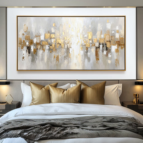 Abstract Metallic Cityscape Painting #ART09
