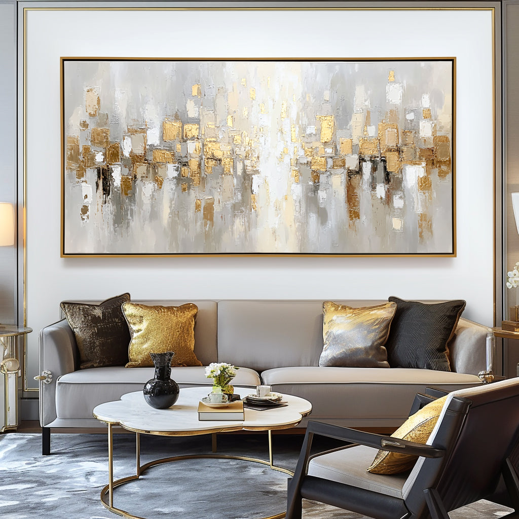Abstract Metallic Cityscape Painting #ART09