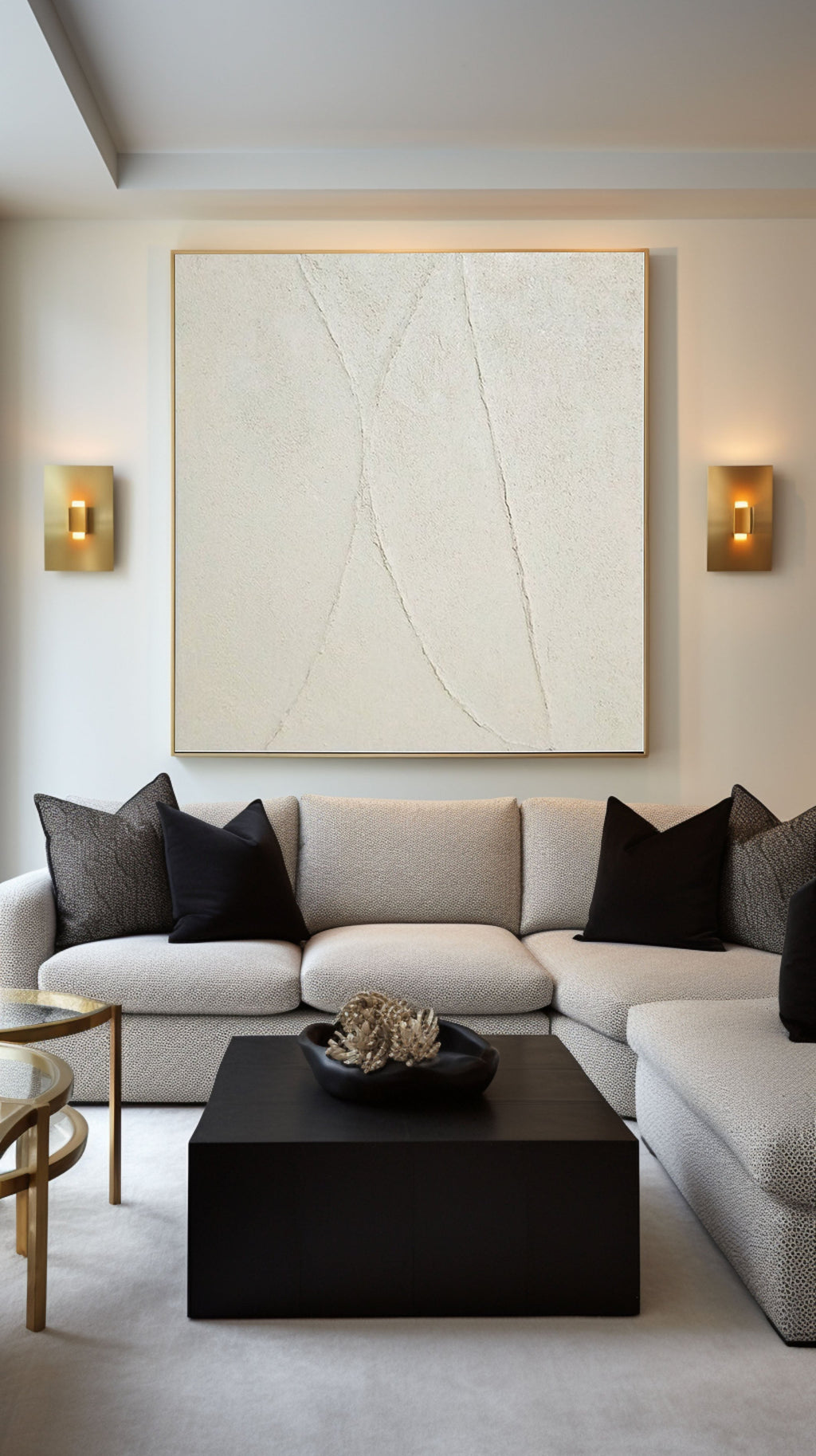 Gentle Trace Ivory Minimal Painting