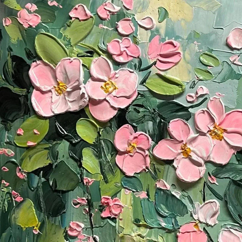 Pink Blossom Textured Painting
