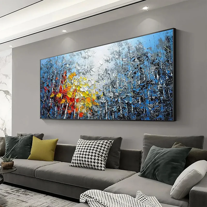 Autumn Glow Forest Abstract Painting