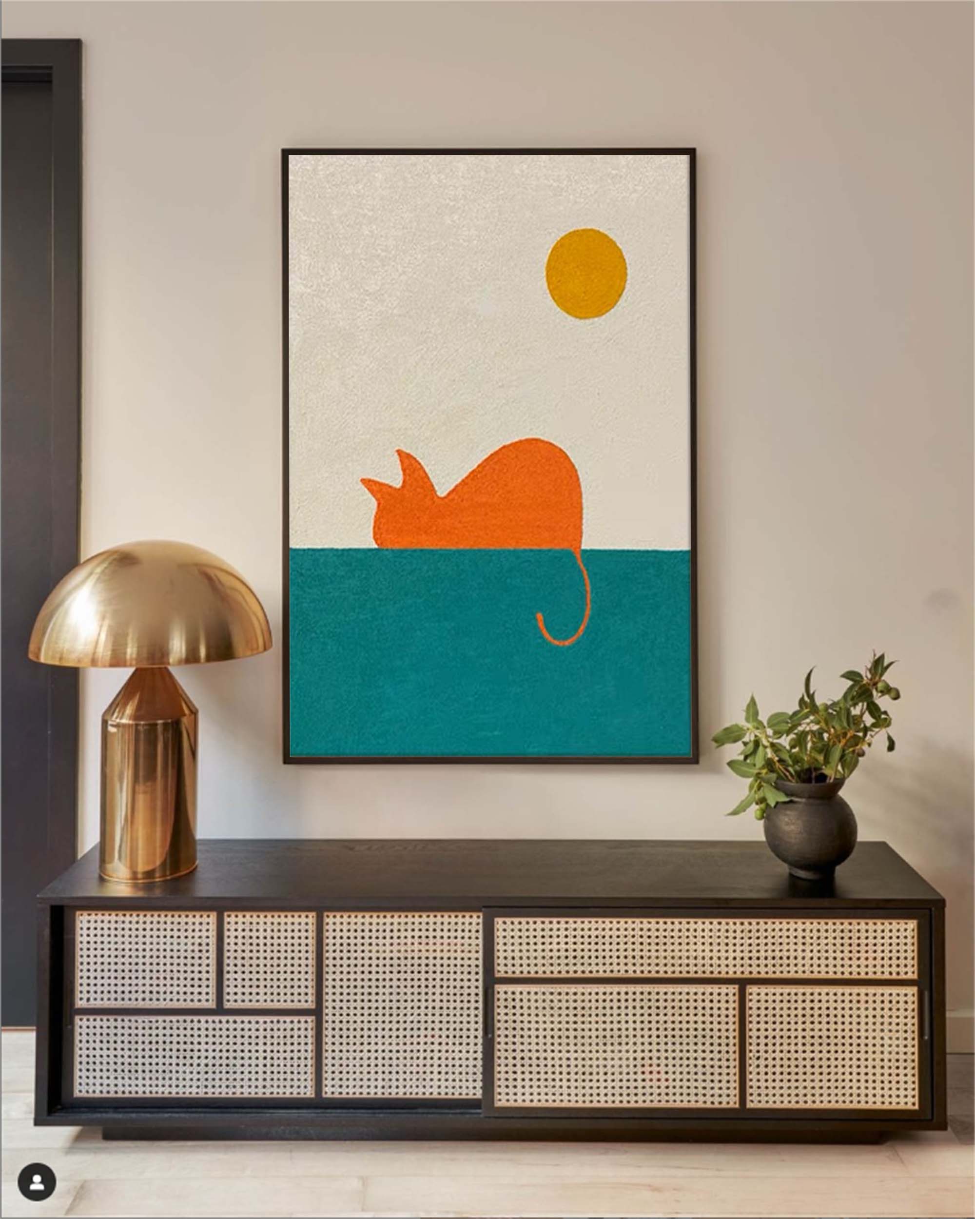Sunset Cat: A Minimalist Nursery Wall Art for Kids Room Decor