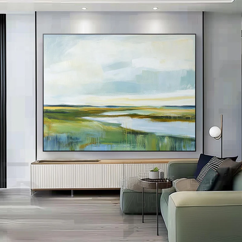 Soft Green Landscape Painting