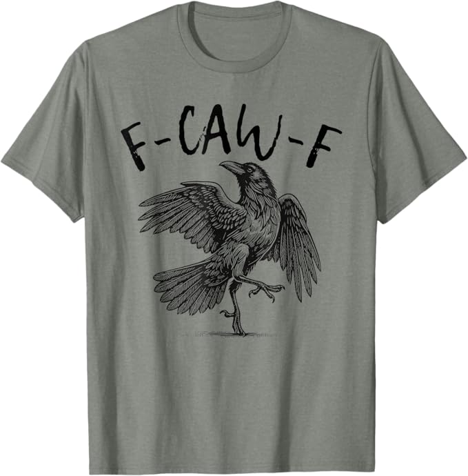 Black Crow F-Caw-F Funny Screaming Chicken T-Shirt