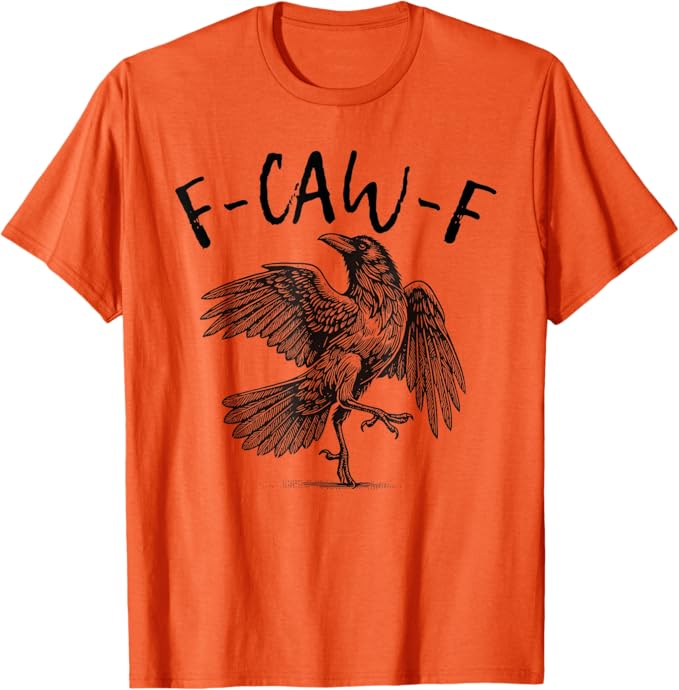 Black Crow F-Caw-F Funny Screaming Chicken T-Shirt