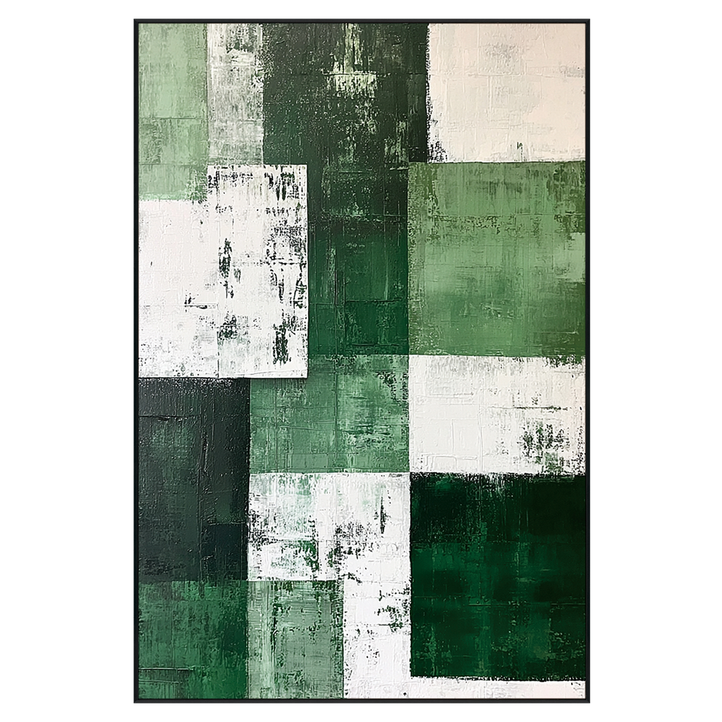 Emerald Structure Abstract Painting