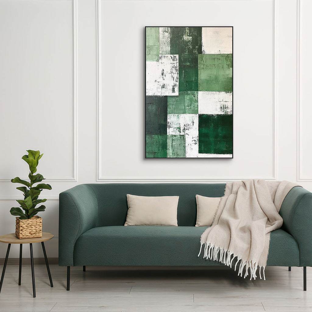 Emerald Structure Abstract Painting