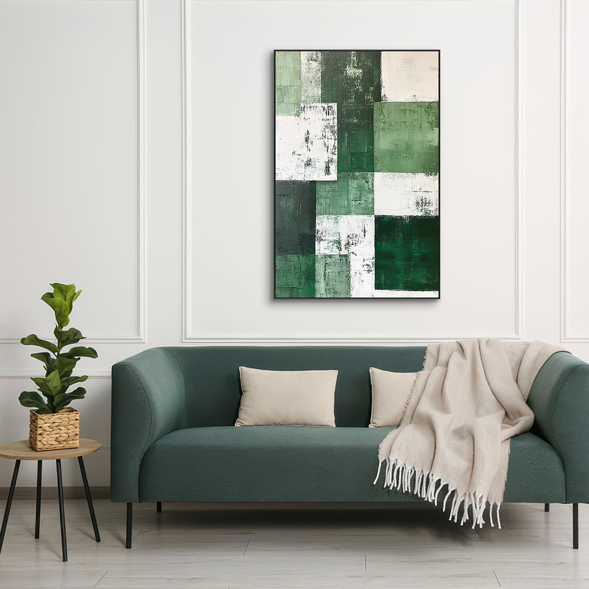 Emerald Structure Abstract Painting