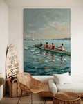 Morning Glide: An Impressionist Sports & Rowing Canvas Painting