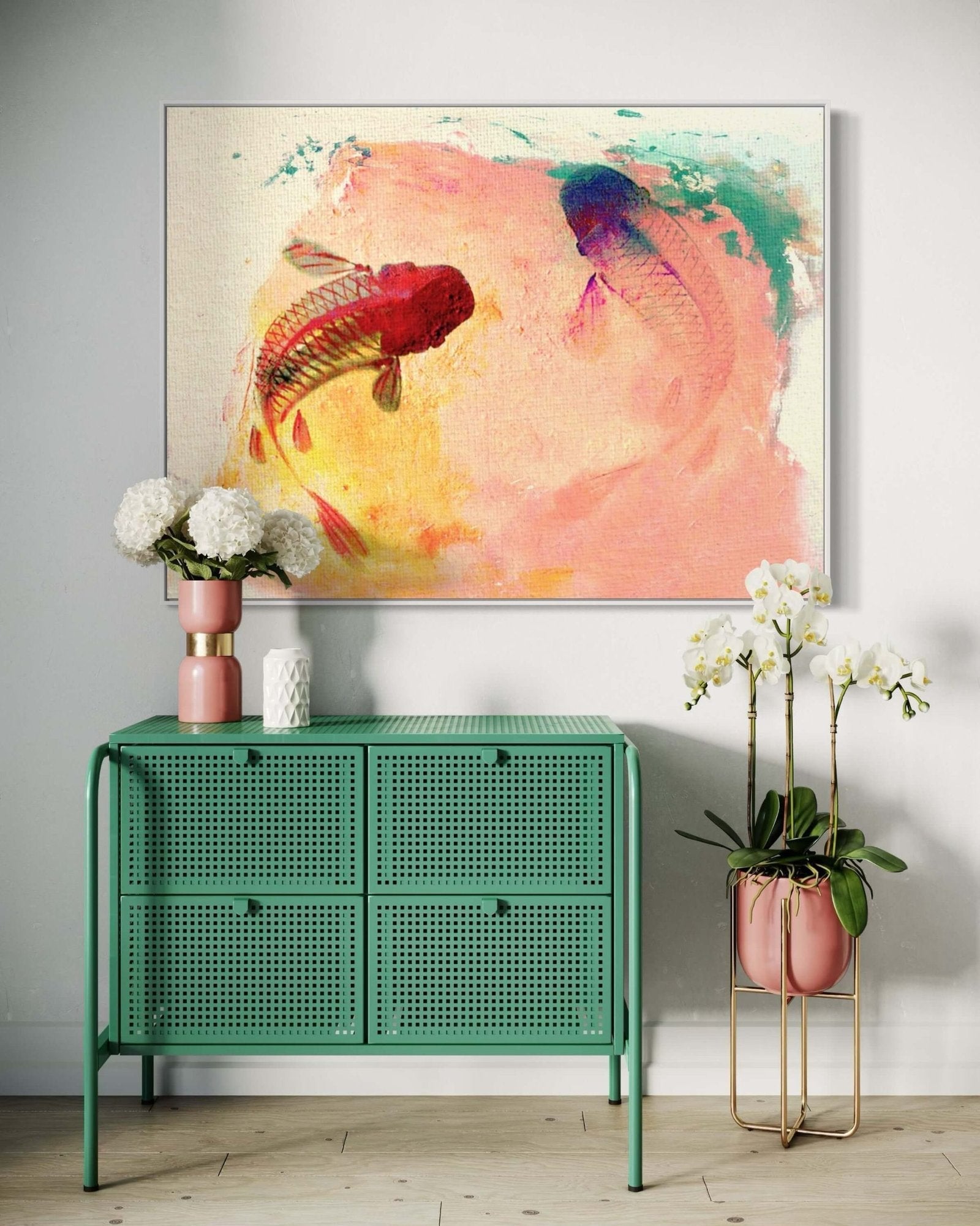 Koi Pond Dream: An Abstract Animal Art for Modern Nursery Decor